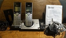 AT T 3 Handset Answering System Silver - ONLY 2 Handsets  2 Receivers- TESTED