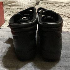 Women s Reebok Freestyle Hi Black High Top Lace-Up Strap Athletic Sneakers