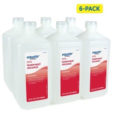 Equate 91 Isopropyl Alcohol Antiseptic Antibacterial Liquid, 32 fl oz 6-Pack 