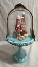 Jingles & Joy Sugar Pastels Light Blue & Pink Gingerbread Baking Cloche Soldier