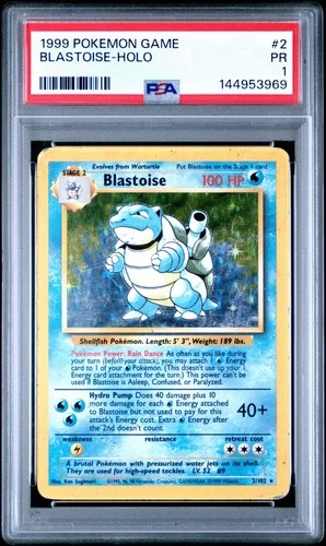 1999 Pokémon Game Blastoise-Holo #2 PSA 1 PR