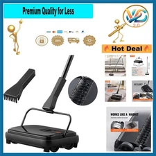 Black Manual Carpet Sweeper with 300ml Dustbin - Easy Empty, Lightweight, Hom...