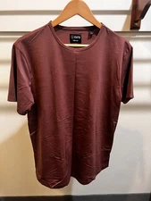 CUTS Curve Hem Crewneck T-Shirt Men's L Maroon Burgundy PYCA Pro Performance