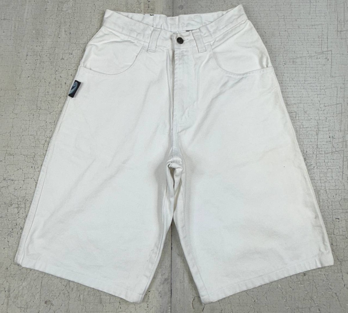 Vintage Y2K 2000s Interstate Denim Baggy Loose White Skate Shorts