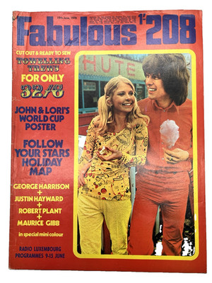 FABULOUS 208 MAGAZINE JUNE 1970 GEORGE HARRISON JUSTIN HAYWARD ROBERT PLANT VTG