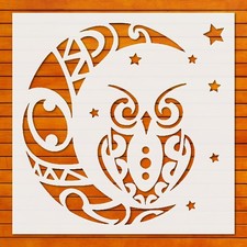 Reusable Moon Owl Stencil Template for Wall Art  DIY Crafts - StencilAir