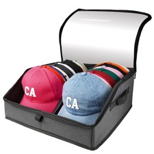 Funnacle Hat Organizer for Baseball 14.8 x 16 x 7 inches, Dark Grey 1 Pcs
