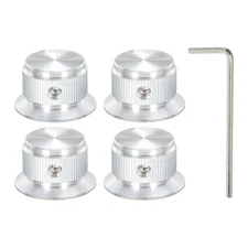 Aluminium Potentiometer Knobs Control Knob 24mm for Guitar Amplifier Silver 4PCS