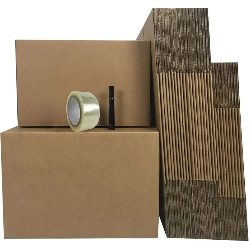 30 Moving Boxes Kit Corrugated Packing Supplies Tape Marker Medium Small 44cu ft - Image 4 of 4