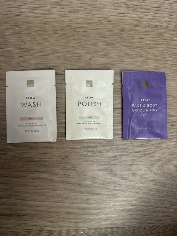 EWC European Wax Center Samples Slow Wash, Slow Polish, Exfoliating Gel