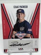 Izaac Pacheco 2019 USA Baseball Stars Stripes Auto 16U-IP Detroit Tigers /25