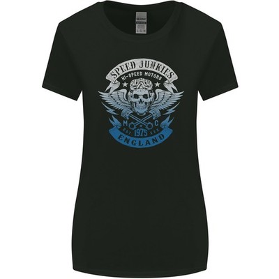 England Speed Junkies Biker Motorrad Damen T-Shirt Mit Weiterem Schnitt