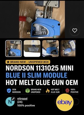 Nordson 1131025 Mini Blue ll Slim Module Hot Melt Glue Gun OEM New Unopened Box