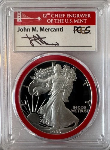 1986 S American Silver Eagle PCGS PR70 DCAM – Mint Engravers Series FYOI
