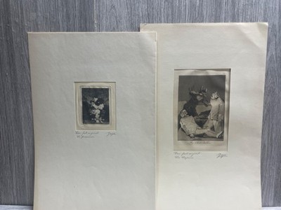 Francisco De Goya (1746-1828) Etching - ''Los Chinchillas'' from ''Los Caprichos''