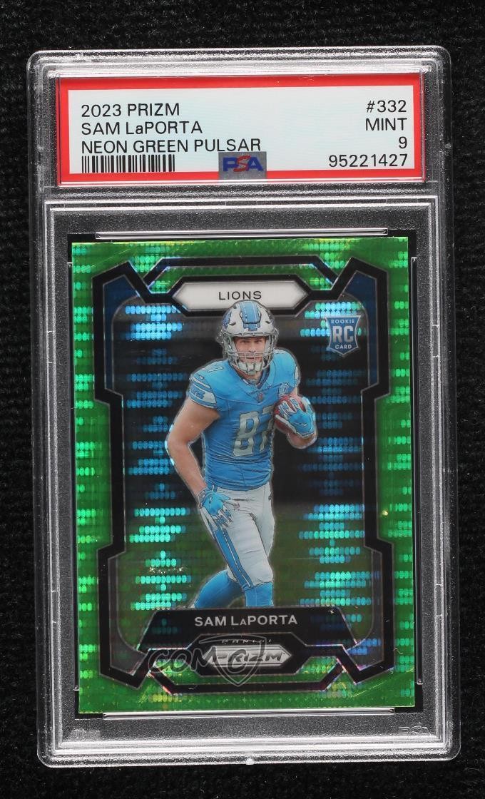 2023 Panini Prizm Rookies Neon Green Pulsar Sam LaPorta #332 Rookie RC 2oh