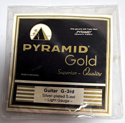 Pyramid Silver-Plated Steel Guitar Single String Light Gauge G-3rd Plain