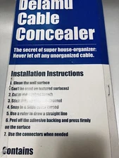 Delamu Cord Raceway Cover Kit Cable Management, Home or Office 157” White CC001