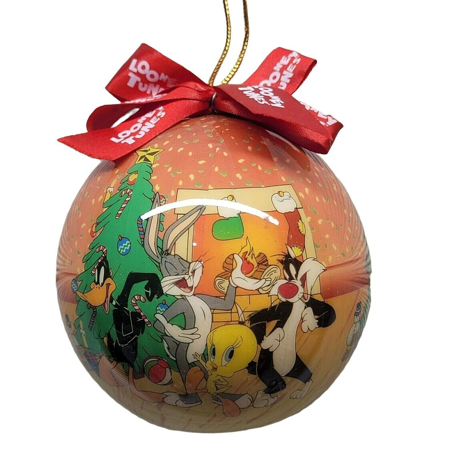 1995 Looney Tunes Christmas Ball Ornament Set - Bugs Bunny Tweety Daffy Duck  