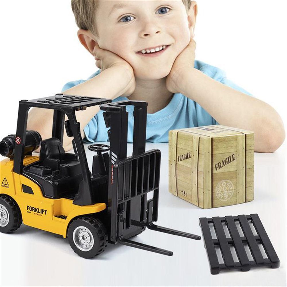 Mini Model Pallet Interactive Toys Vehicle Construction Forklift Friction  Toy