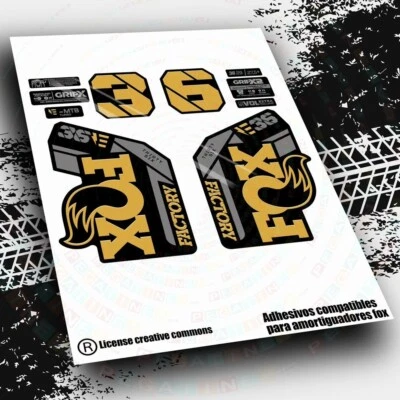 - MARKENLOS/GENERISCH - WP639 KOMPATIBLE AUFKLEBER FÜR FOX 36 FACTORY EBIKE 2025 AUFKLEBER KASHIMA GOLD