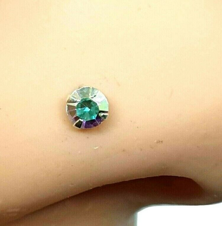 Argento Sterling Aperto Estremità Cuore Bottone Orecchini Con / Zirconi - Foto 2