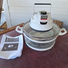 Galloping Gourmet Perfection Aire Oven VINTAGE Hot Air Cooker Glass White