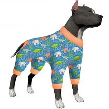 LovinPet Large Dog Pajamas Spandex Blend Anti-Shedding for Pitbull/Lab/Bulldog