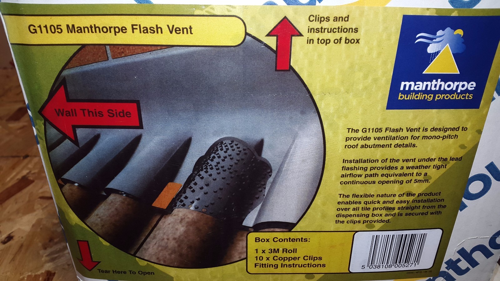 G1105 Manthorpe Abutment Flash Vent 3m
