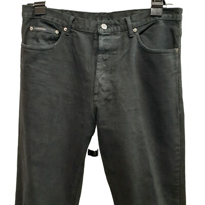 Vintage Calvin Klein Jeans 36 x 30 Mens Black Cotton Denim Button Zip Fly