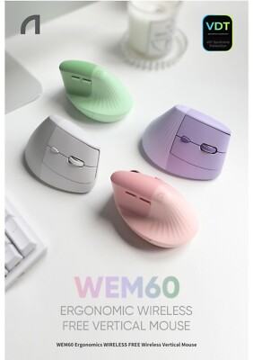 New ABKO (WEM60) Ergonomic 2.4GB Wireless silent Vertical Mouse/Bluetooth Mouse