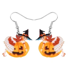 Halloween Acrylic Funny Pumpkin Doll Girl Earrings Dangle Jewelry Party Gifts