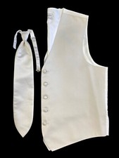 Men's Chaplin Silver Satin Tuxedo Vest and Long Tie Free Shipping XLL Tall