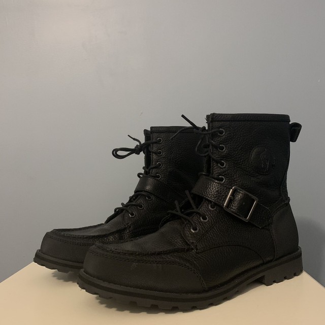 polo boots men's ranger black leather