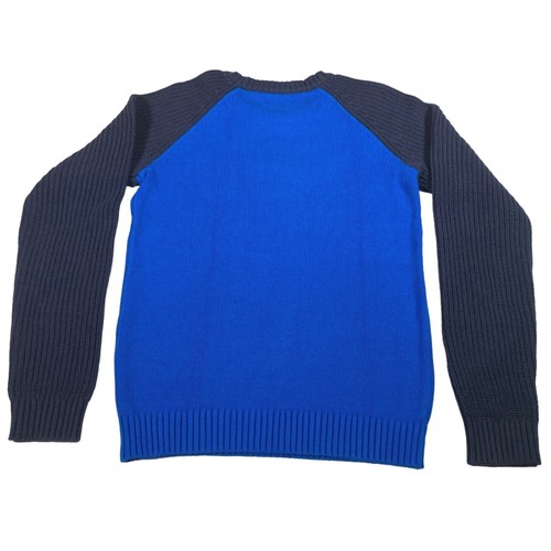 LANDS' END Boys Knit Royal Blue & Navy Pullover Long Sleeve Sweater Large 14-16 - Picture 9 of 10