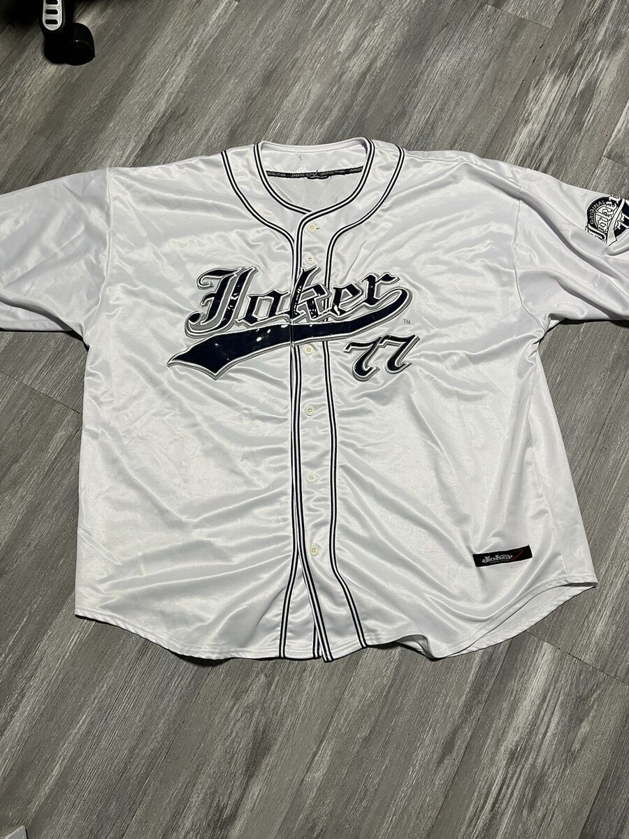 Vintage Joker 77 Rare Hip Hop Baseball Jersey White Navy Vintage Joker 77 Rare Hip Hop Baseball Jersey White Navy