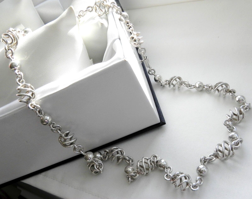 ✨SUMPTUOUS HEAVY✨ 84g sterling silver 925 full HM 26" signed NVC Mexico necklace - 第 6/16 張圖片
