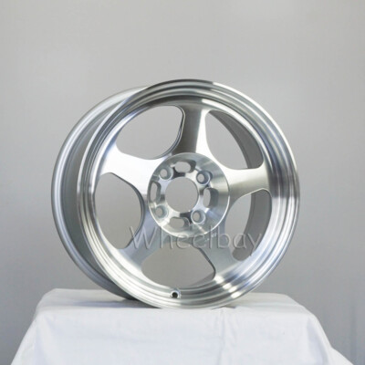 4 ROTA WHEEL SLIPSTREAM 15x8 4X100 40 67.1  FULL POLISH SILVER 14.3 LBS LAST SET