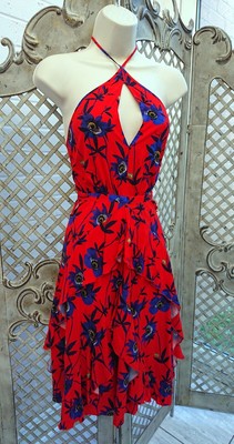 h and m red floral dress
