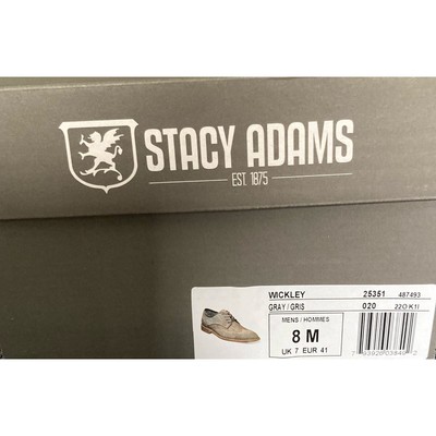 Stacy Adams Wickley Men\'s Shoes 8M Gray Stacy Adams Mens Wickley Grey Suede Canvas Wingtip Oxford  main image 4
