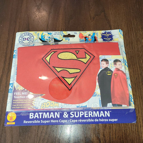 DC Comics Batman & Superman Kids Reversible Super Hero Cape 2 in 1 One ...