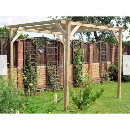 PERGOLA PERGOLATO GAZEBO IN LEGNO TETTOIA DA GIARDINO COPERTURA 3x3 MT 538 ST - Immagine 2 di 4
