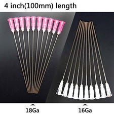 100mm Extra Long Blunt Paste Adhesive Glue Dispensing Needle Syringe Tip 16G/18G
