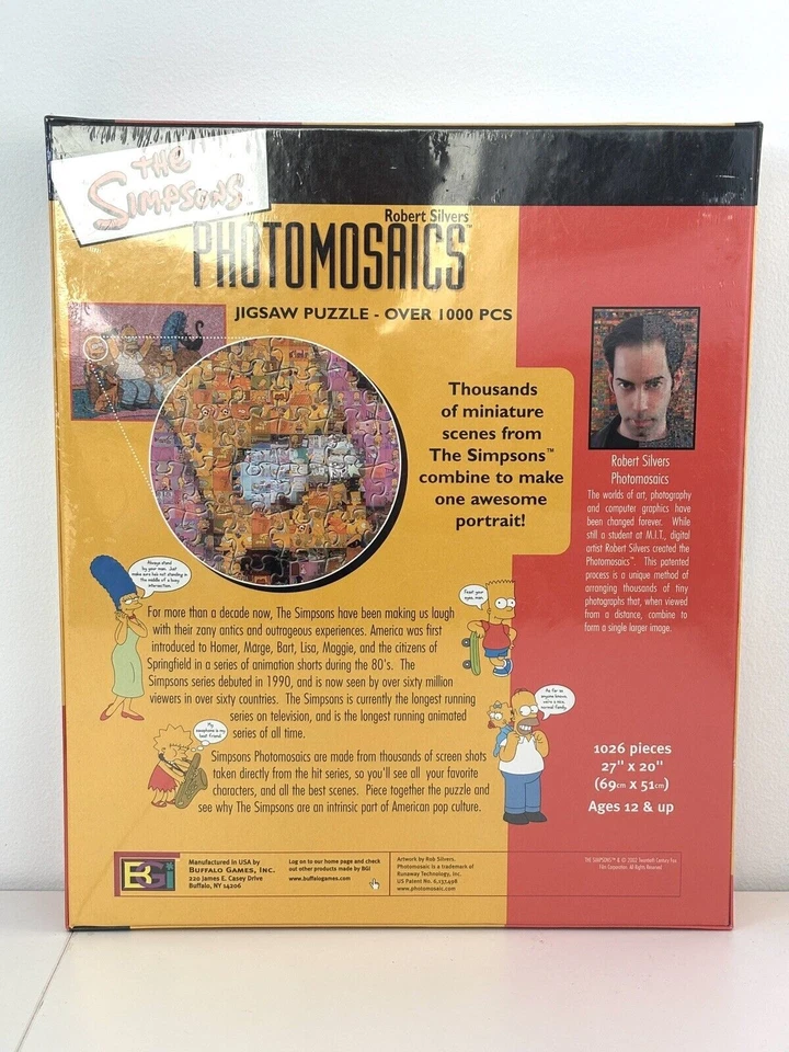 Novo em folha Simpsons Robert Silvers fotomosaicos selados tudo de bom 1000 peças - Imagem 2 de 2