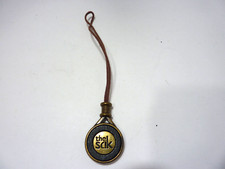THE SAK BRASS/Wood Disc Purse Charm BROWN Hangtag Fob