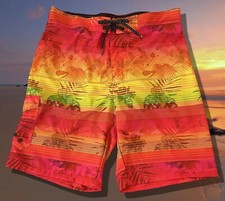 Ocean Current Men's Size L Swim Surf Board Shorts Multicolor Sunset Beach Shorts