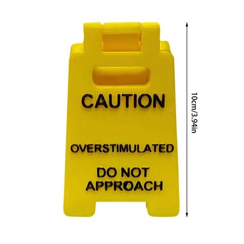 Caution Overstimulated Desk Sign Funny Desk Signage Accessories Humor Mini - Picture 3 of 6