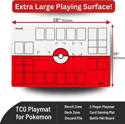 GMC 2 Player Pokemon Game Mat Board Playmat for Pokemon Cards- 28