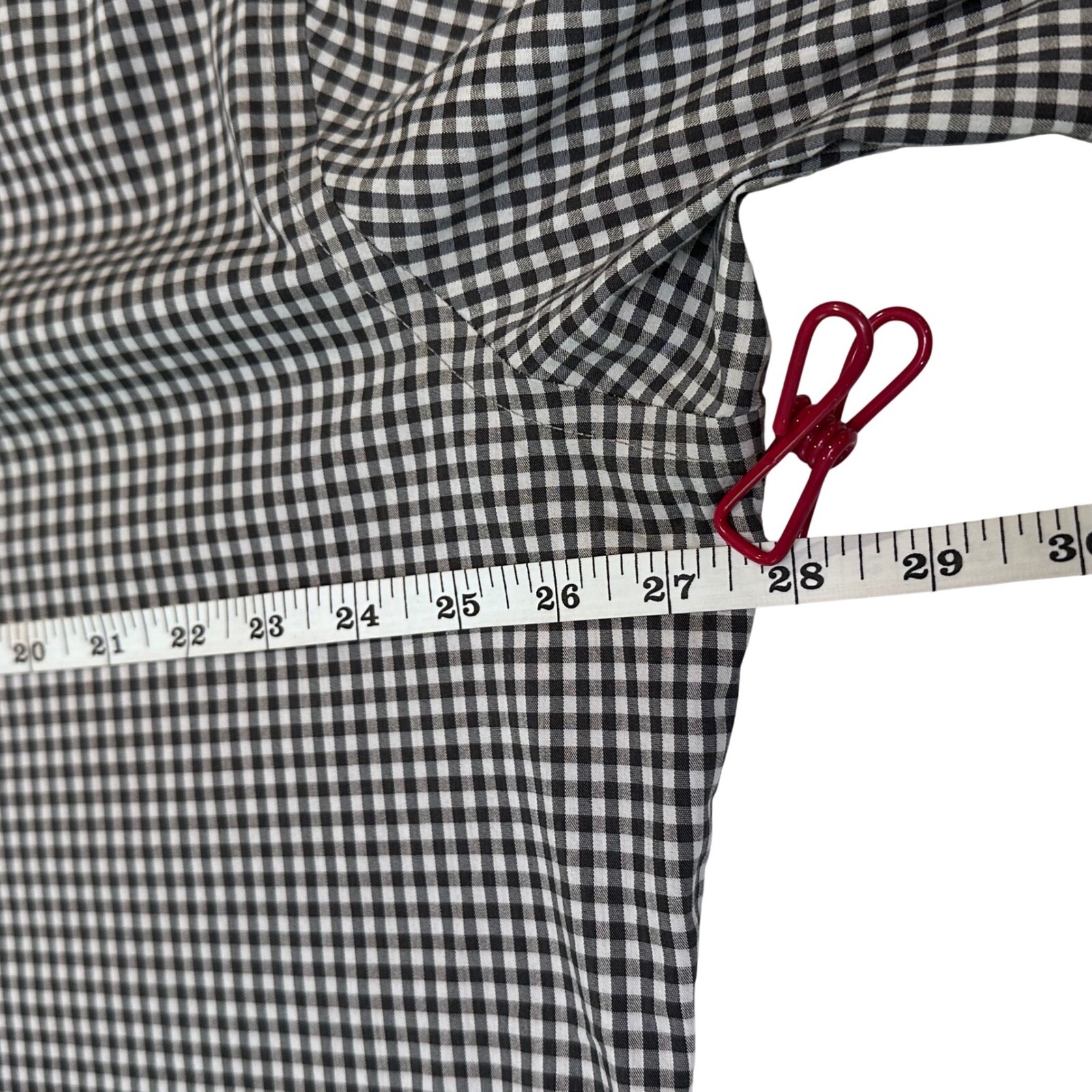 Gingham Checkered Button Down Long Sleeve Shirt M… - image 7