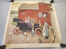 Vintage Norman Rockwell "The Famous Model T was Boss of the Road" 20x20 Print #1